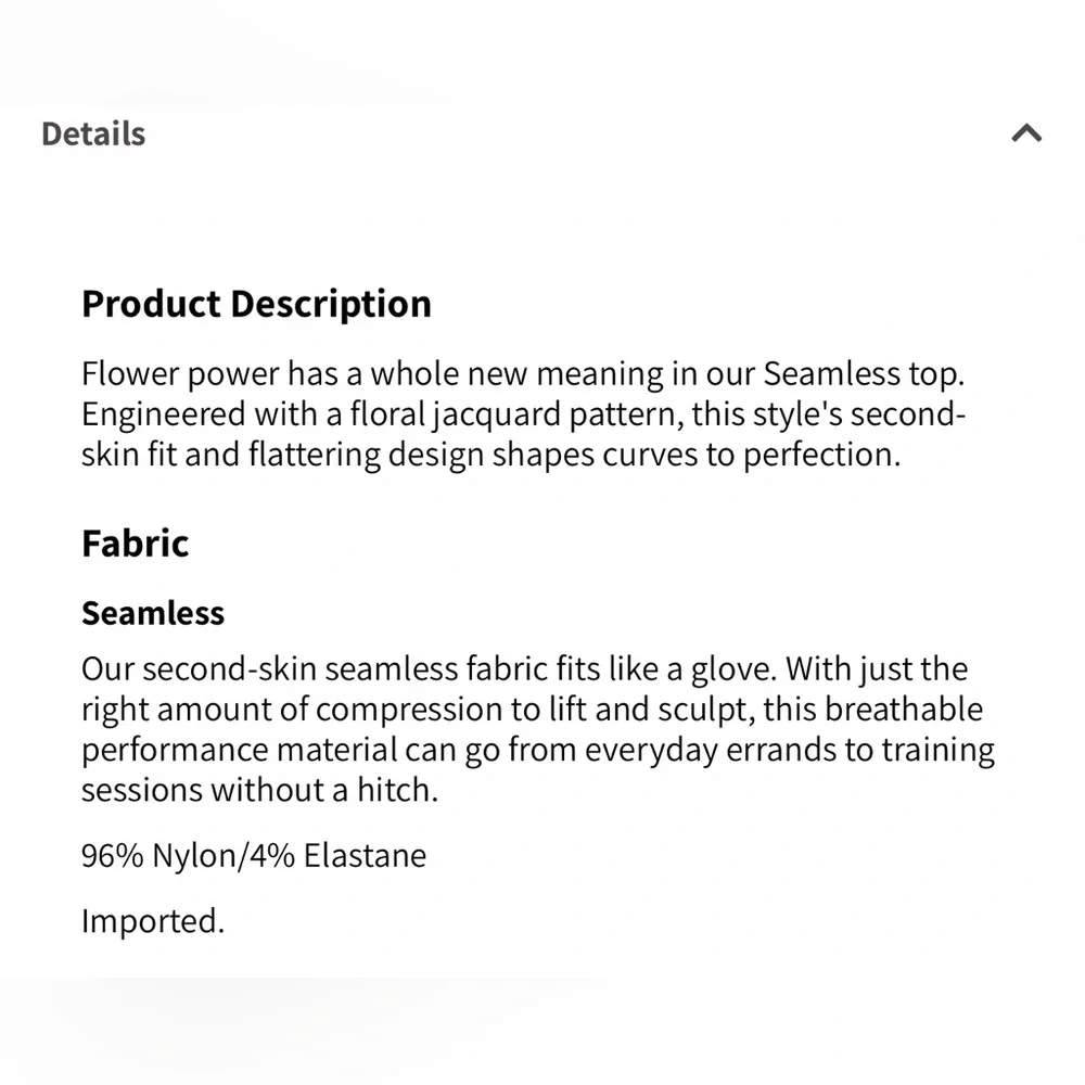 Fabletics Flora Seamless Lace Longsleeve Crop